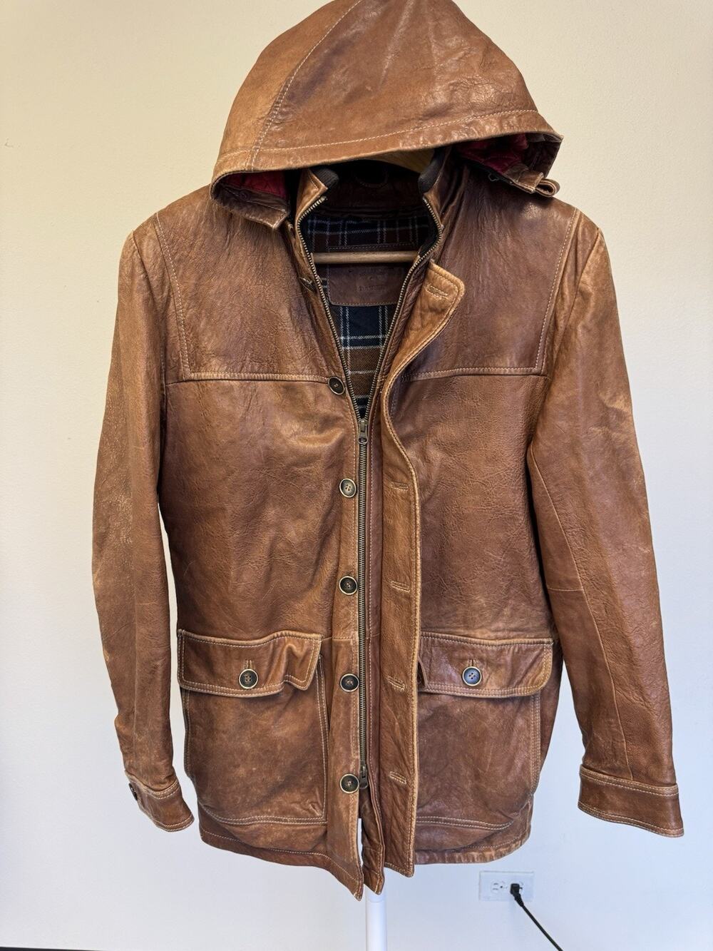 Philip Sparks Genuine Leather Coat Men’s Sz M